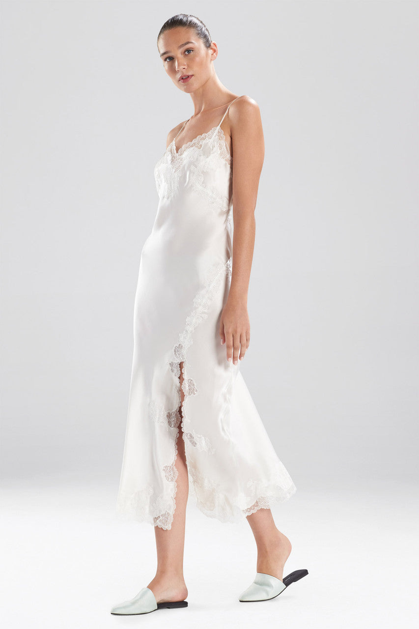 Natori Buy Lolita Lace Slit Gown in Warm White Online