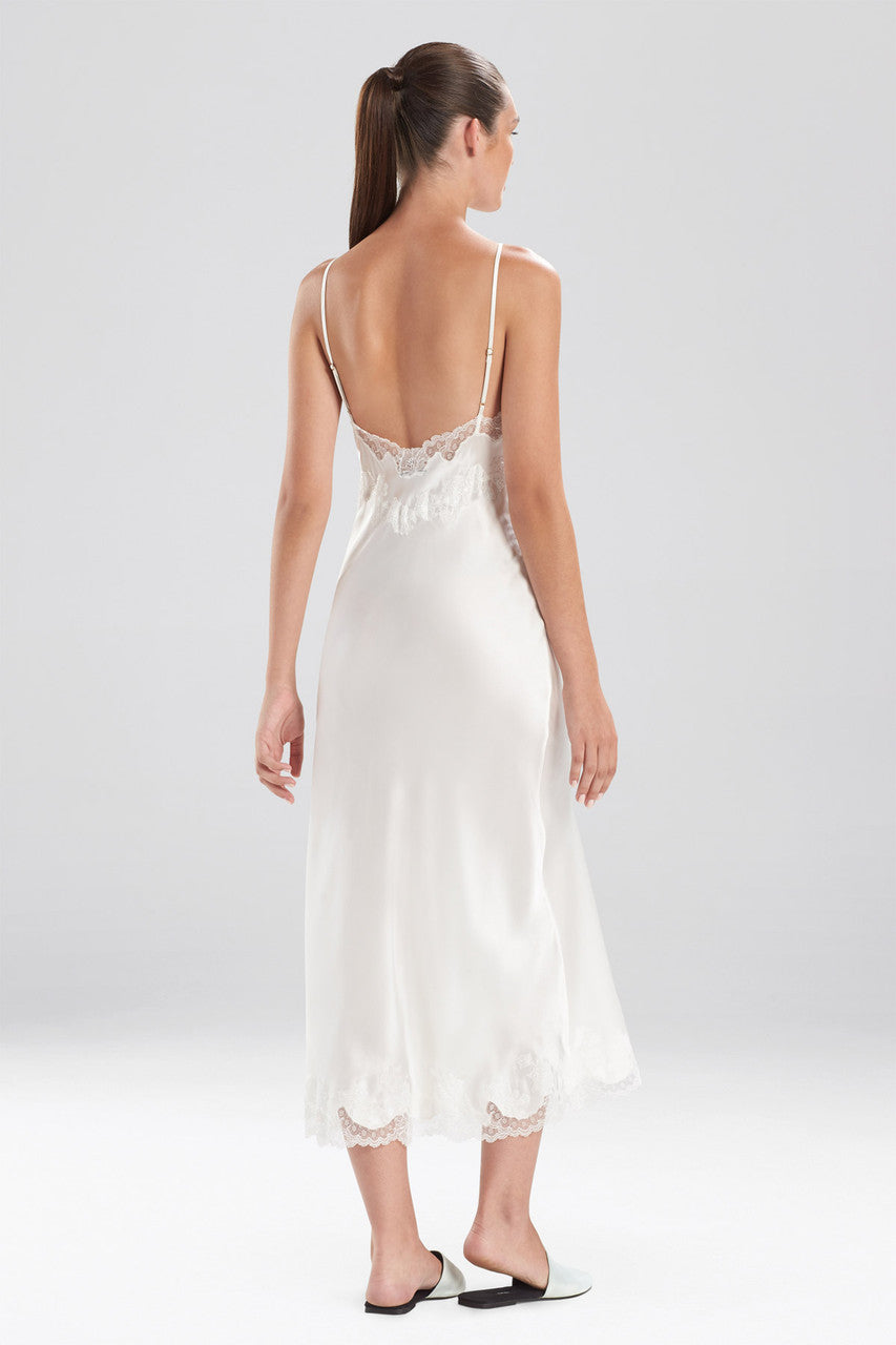 Natori Buy Lolita Lace Slit Gown in Warm White Online