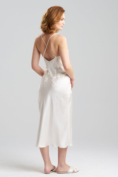Natori Buy Lolita Lace Silk Gown in Warm White Online