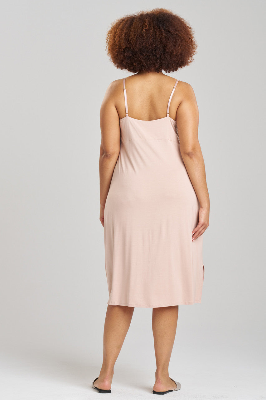 Natori Buy Feathers Essentials Lenzing™ Ecovero™ Viscose Lace Slip Dress in Café Online