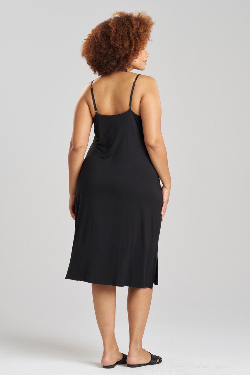 Natori Buy Feathers Essentials Lenzing™ Ecovero™ Viscose Lace Slip Dress in Black Online