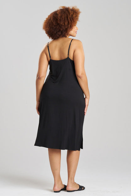 Natori Buy Feathers Essentials Lenzing™ Ecovero™ Viscose Lace Slip Dress in Black Online