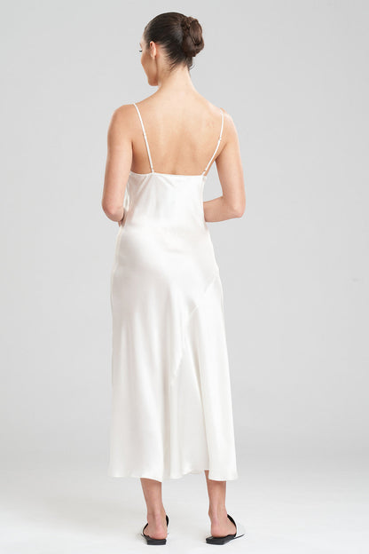 Natori Buy Key Essentials Silk Cowl Neck Gown in Warm White Online