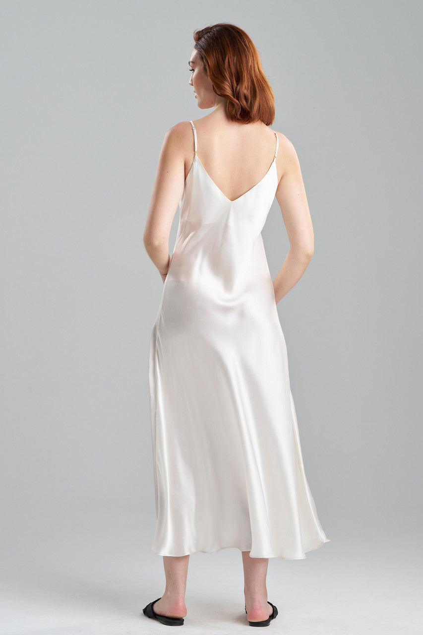 Natori Buy Couture Miyoshi Embroidered Silk Gown in Warm White Online