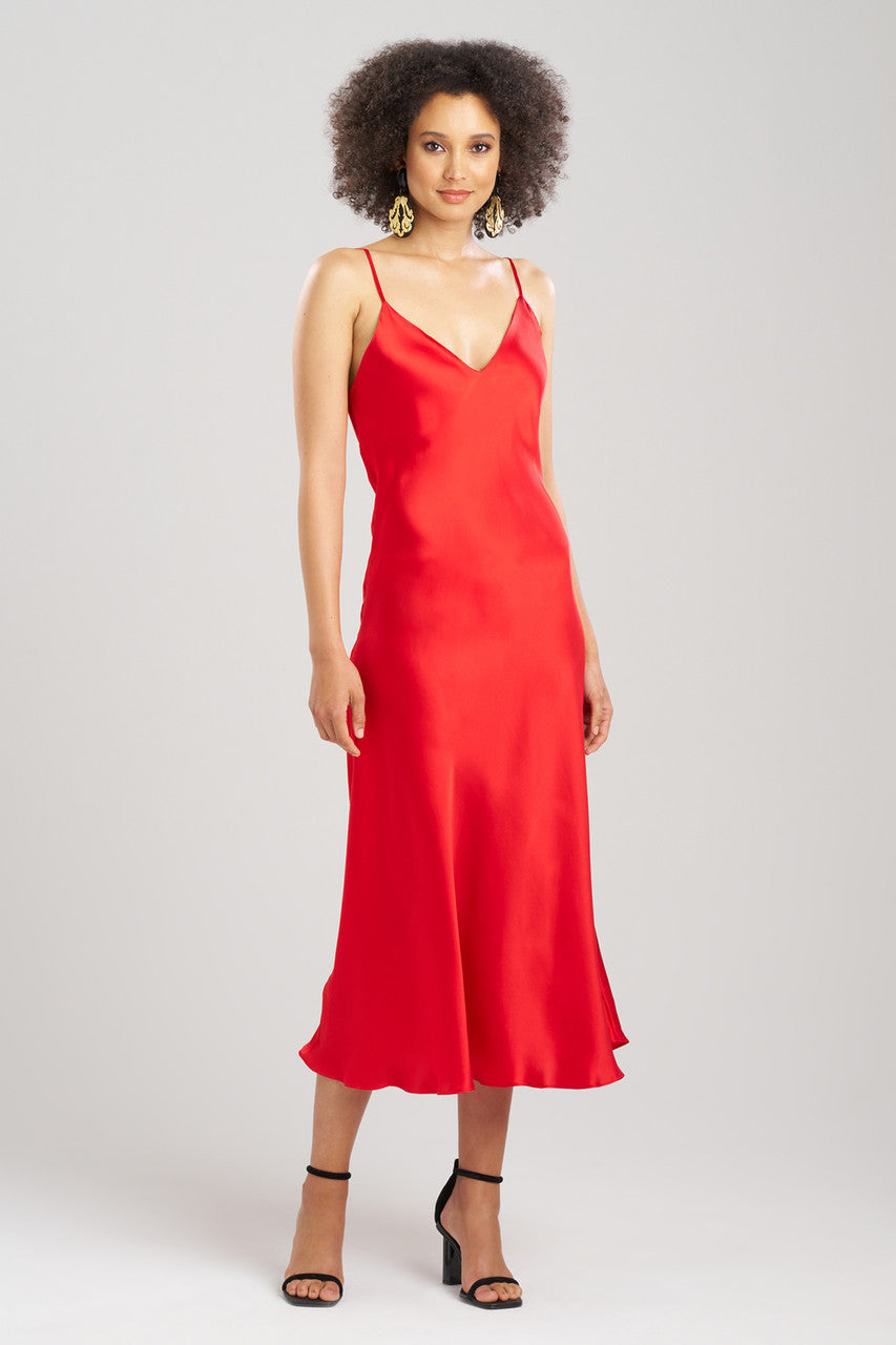 Natori Buy Key Essentials Silk Gown in Scarlet Online