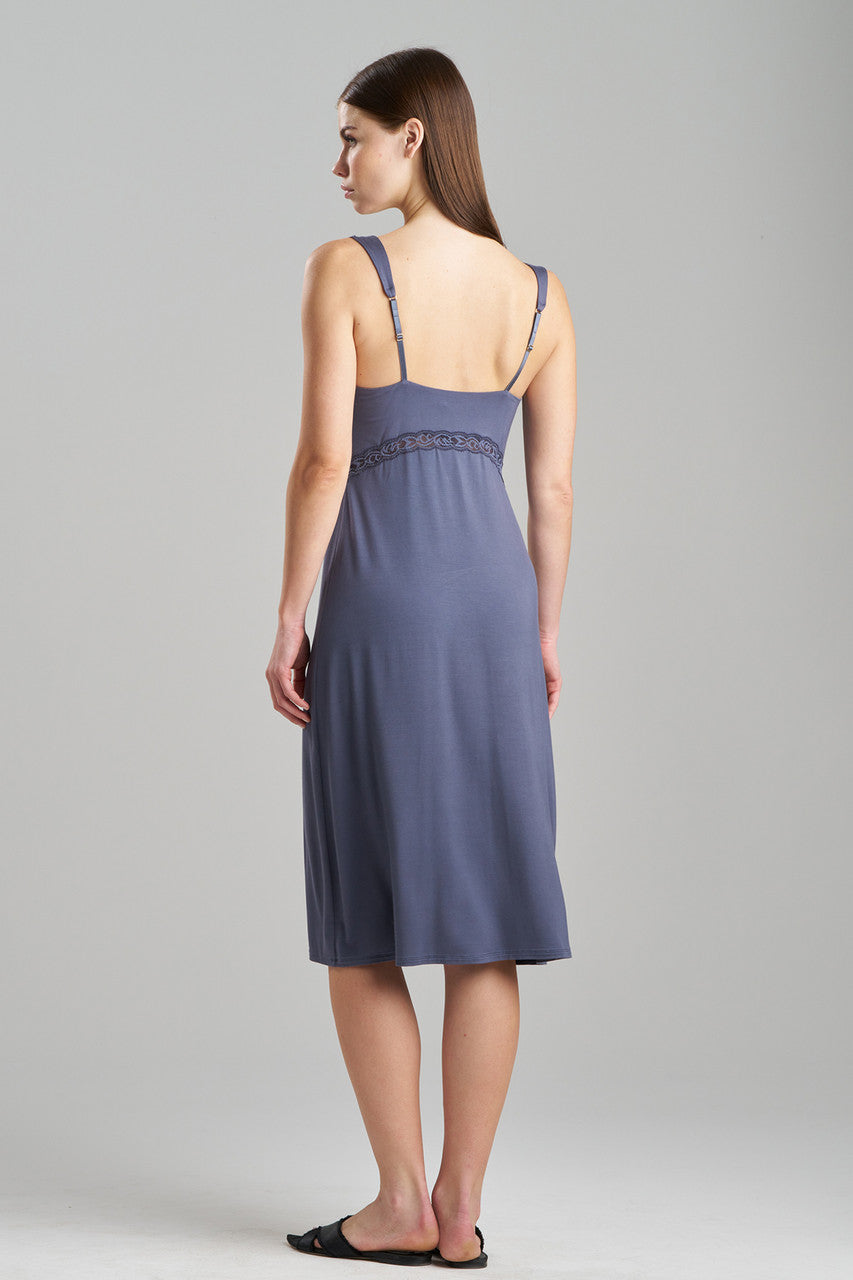 Natori Buy Feathers Essentials Lenzing™ Ecovero™ Viscose Lace Applique Slip Dress in Ash Navy Online
