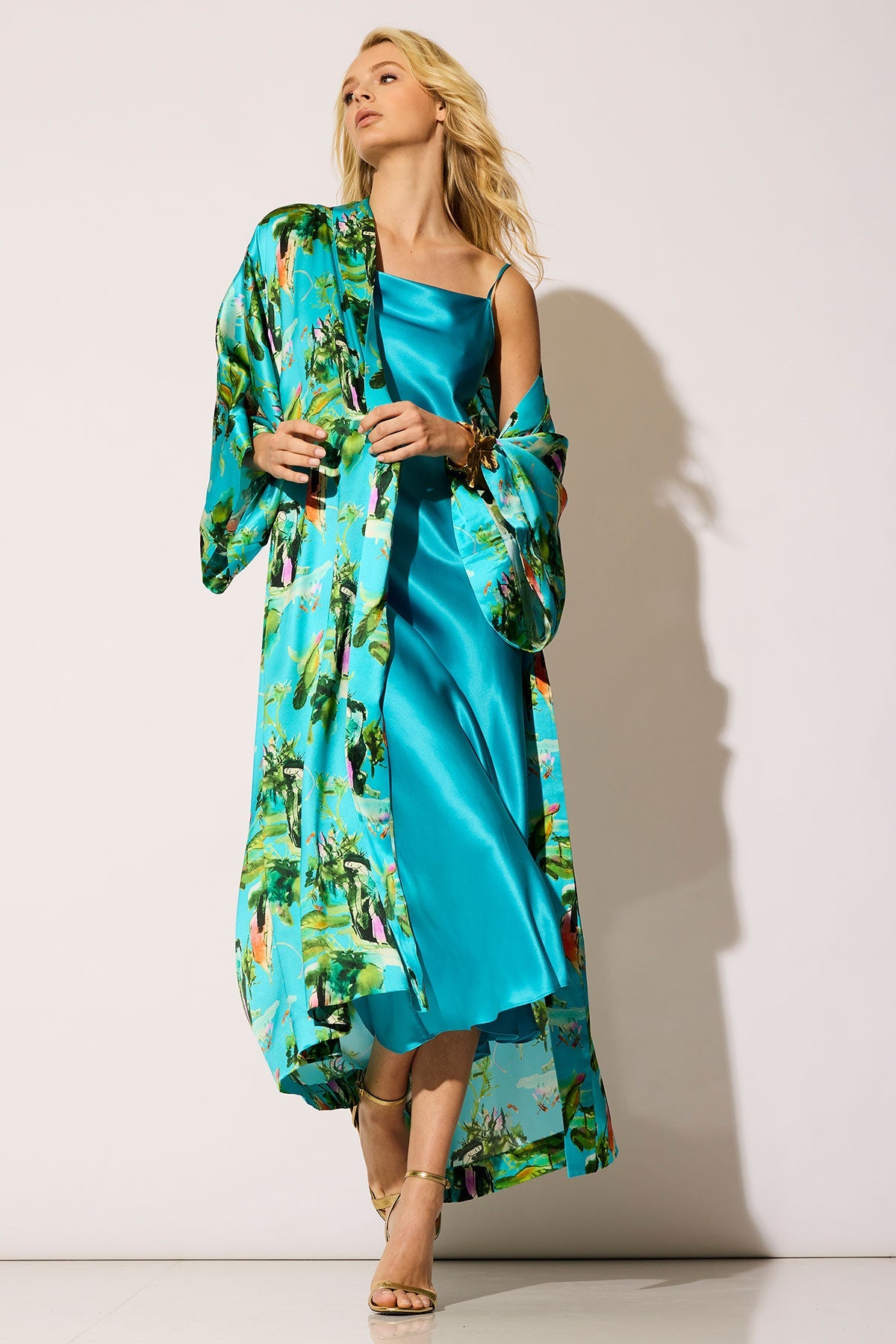 Natori Key Cowl Neck Silk Slip Dress