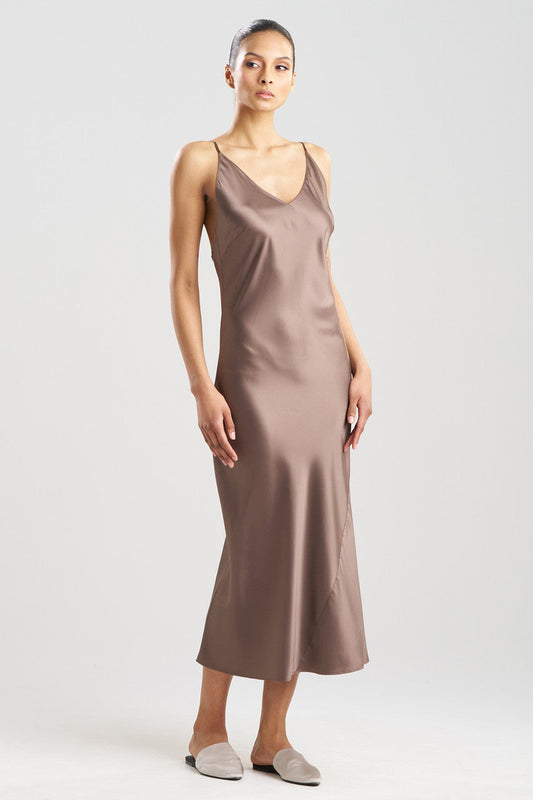 Natori Buy Glamour V-Neck Gown in Taupe Online