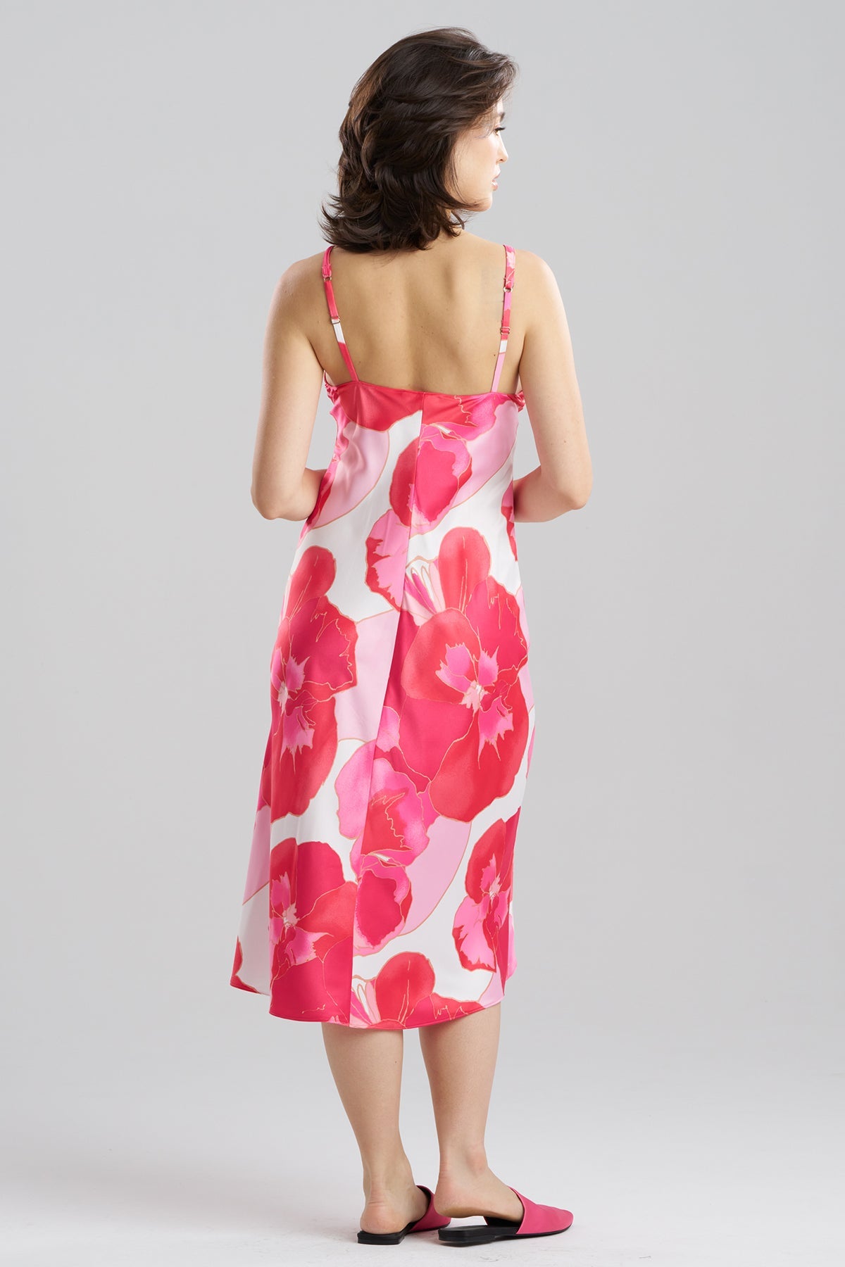 Natori Floria Printed Satin Slip Dress