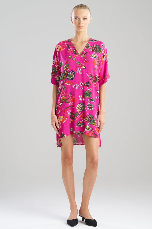 Natori Fleur Dragon Printed Challis Sleepshirt