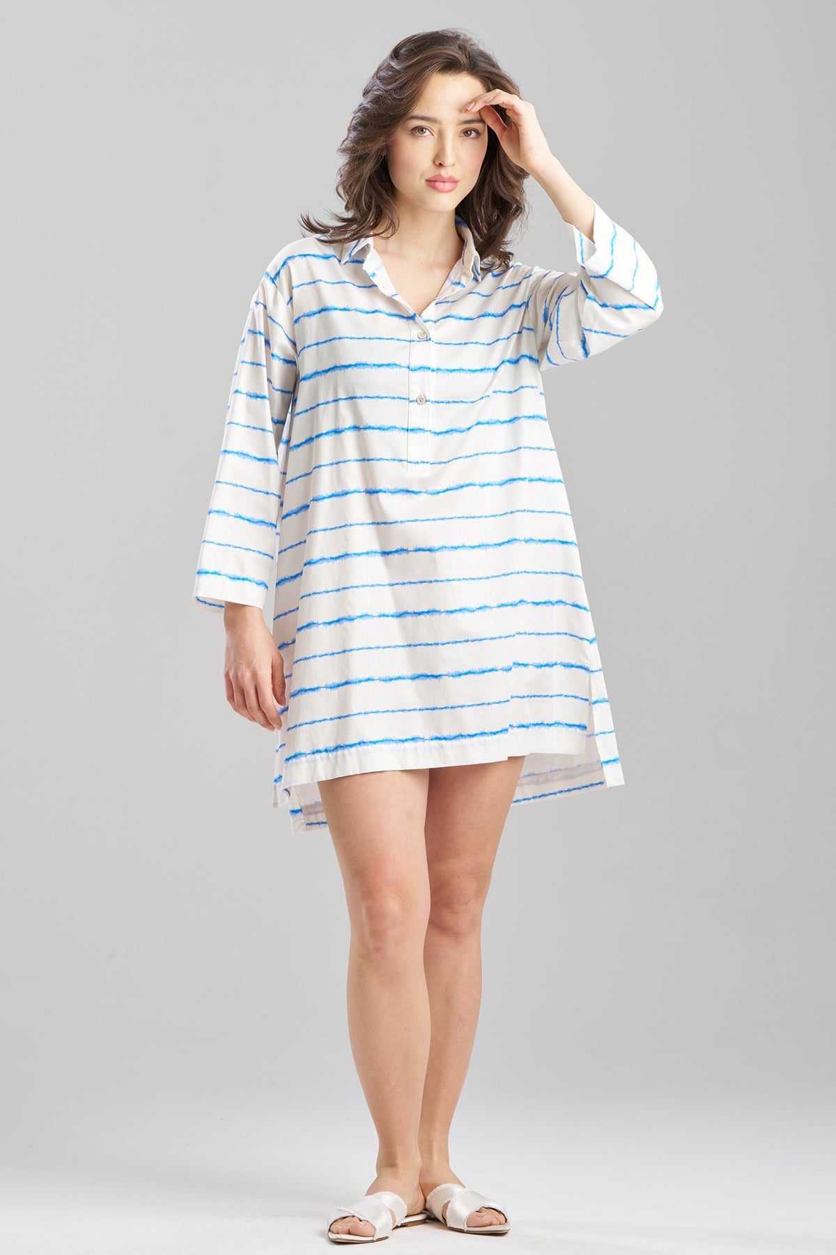 Natori Shibori Cotton Sateen Sleepshirt
