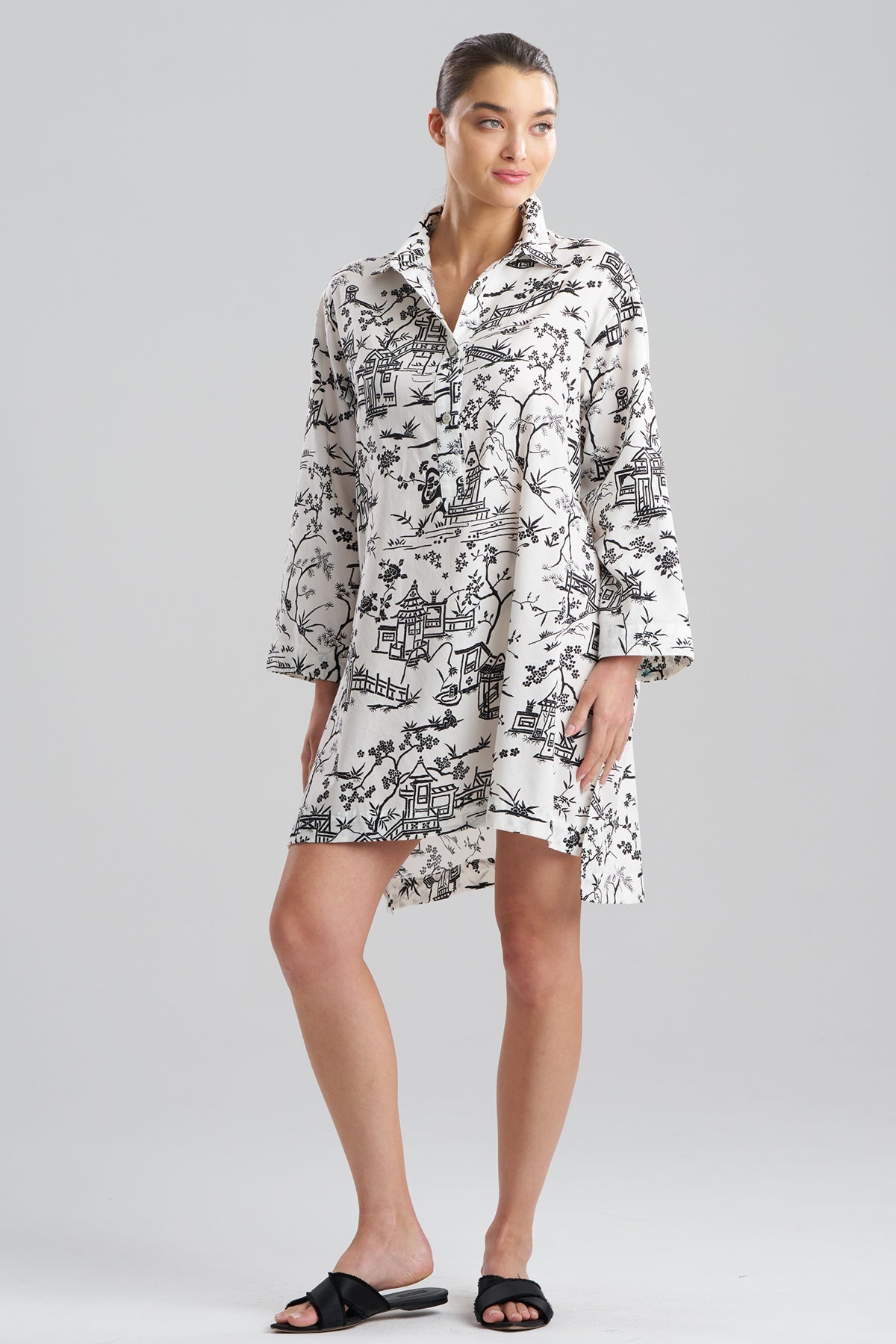 Natori Toile Cotton Sateen Sleepshirt