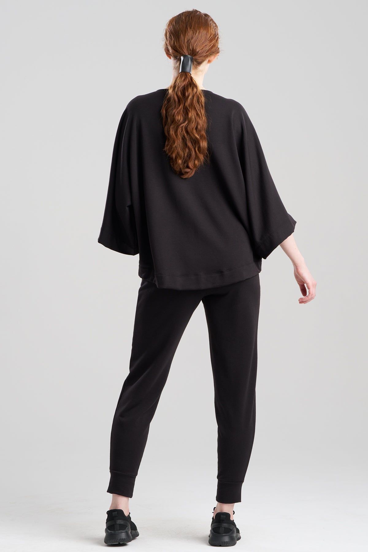Natori Cocoon Brushed French Terry Dragon Embroidered Kimono Top
