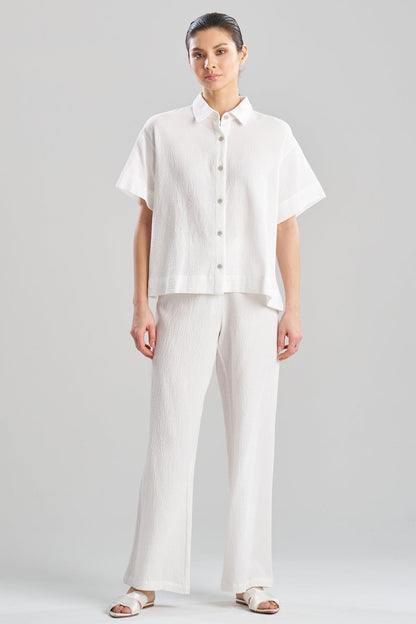 Natori Onsen Cotton Button Down Shirt