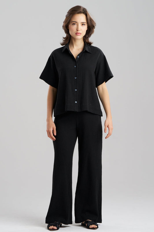 Natori Onsen Cotton Button Down Shirt