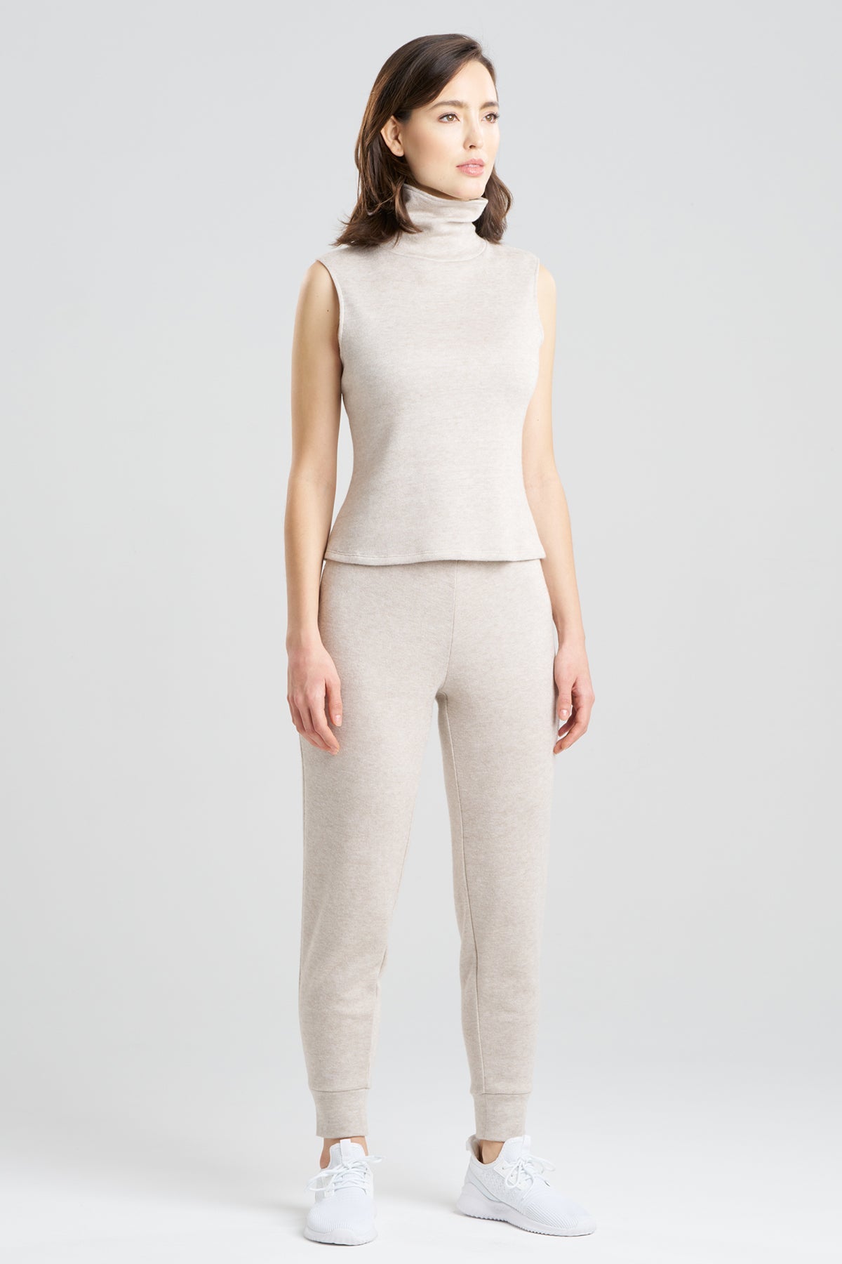 Natori Himalaya Sweater Knit Mock Neck Top