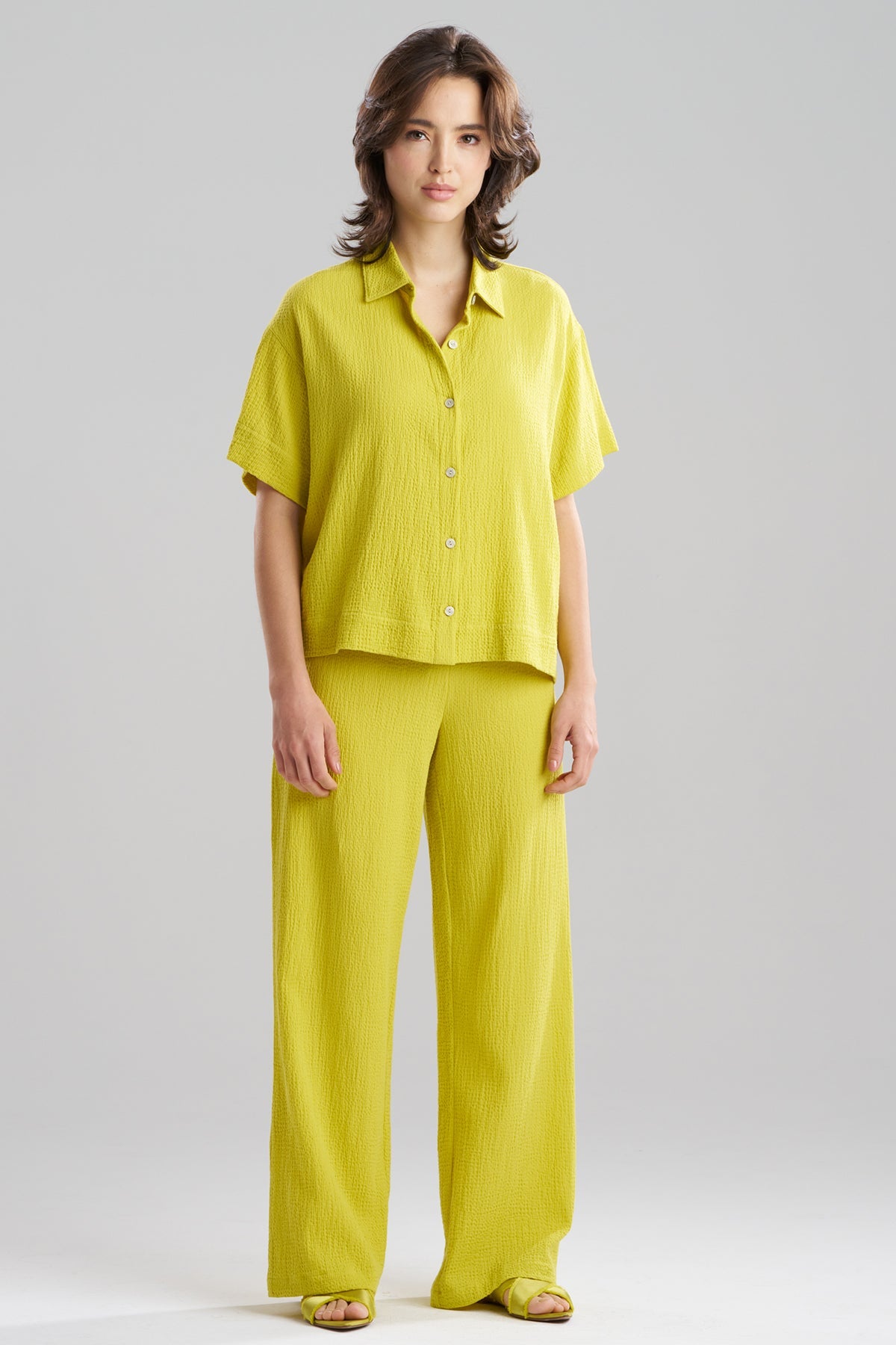 Natori Onsen Cotton Button Down Shirt