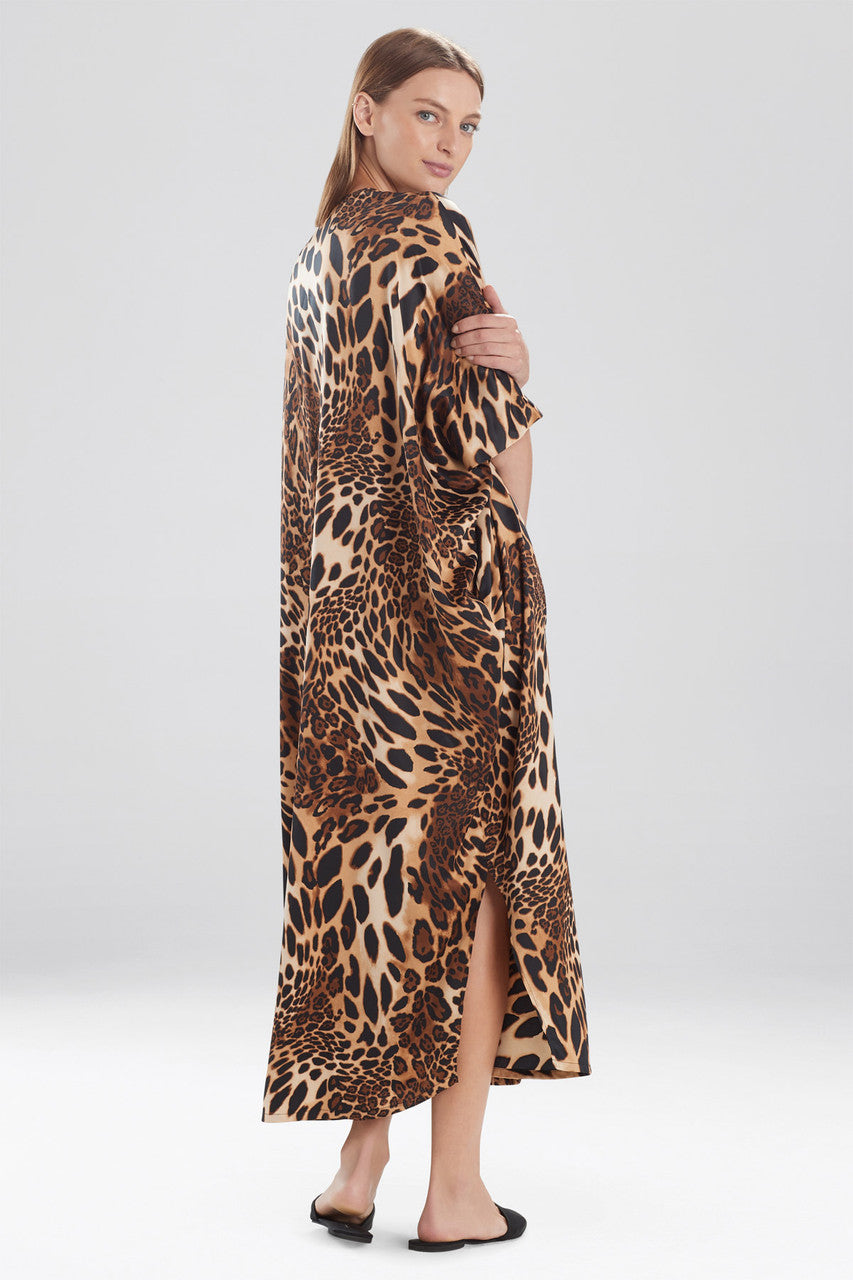 Natori Buy Luxe Leopard Zip Caftan in Chestnut Online