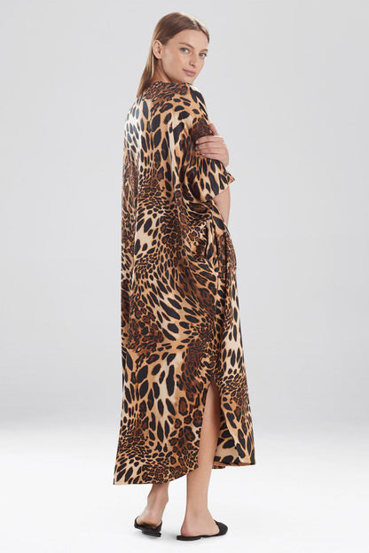Natori Buy Luxe Leopard Zip Caftan in Chestnut Online