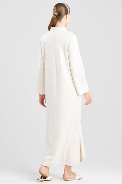 Natori Quilted Geo Knit Jacquard Zip Lounger