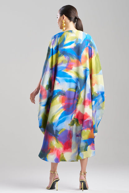 Natori Kumo Printed Stretch Satin Caftan