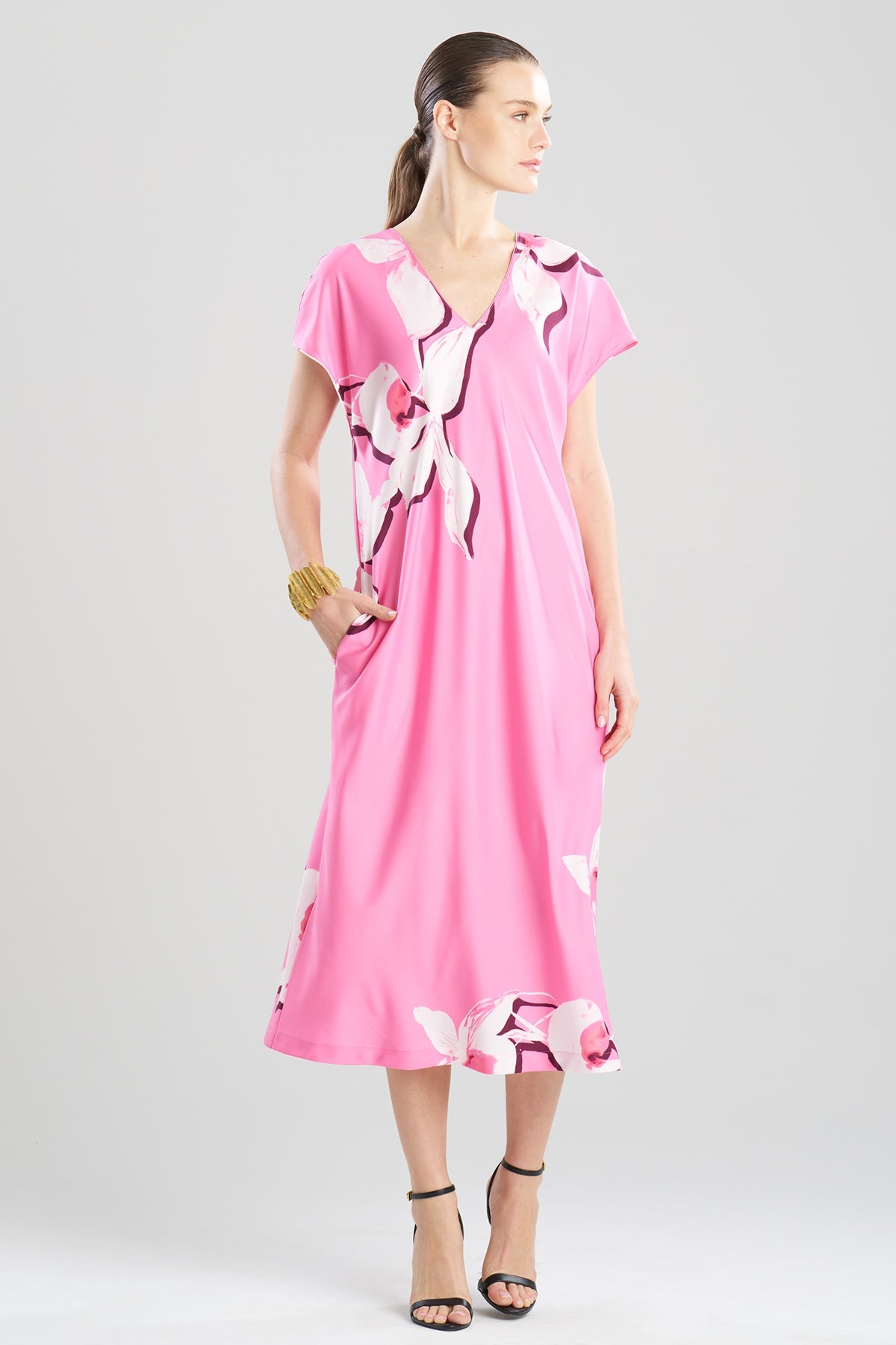 Natori Orchida Short Sleeve Caftan