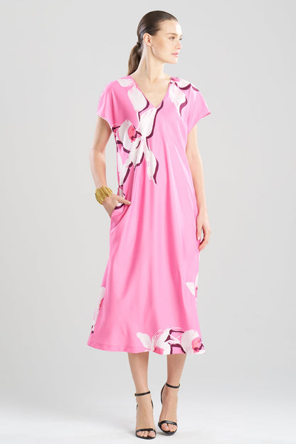 Natori Orchida Short Sleeve Caftan