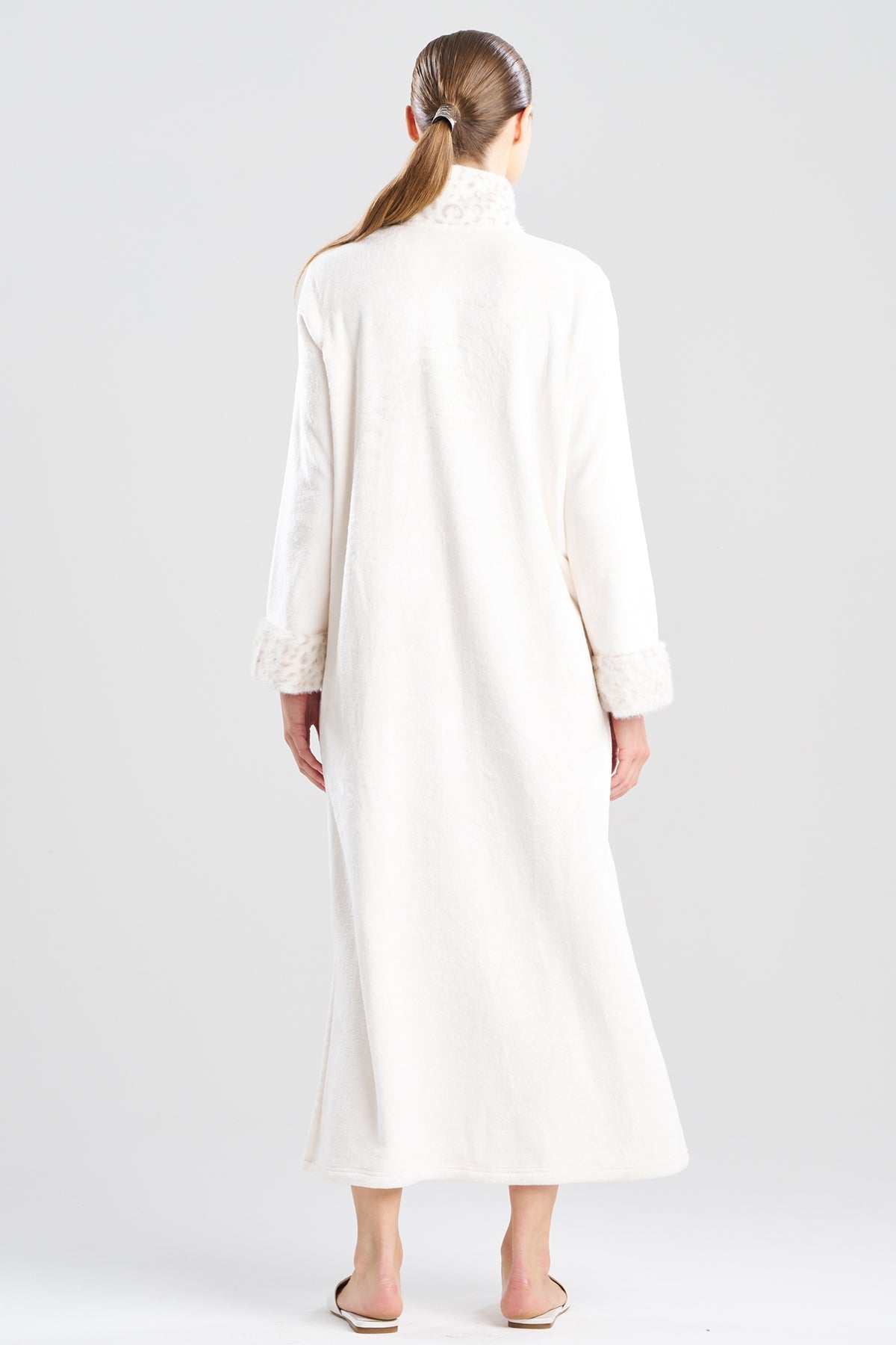 Natori Buy Plush Lynx Mandarin Zip Lounger in Zen White Online
