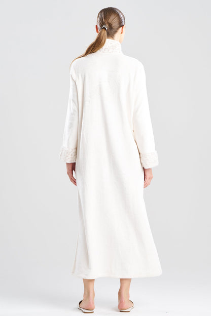 Natori Buy Plush Lynx Mandarin Zip Lounger in Zen White Online
