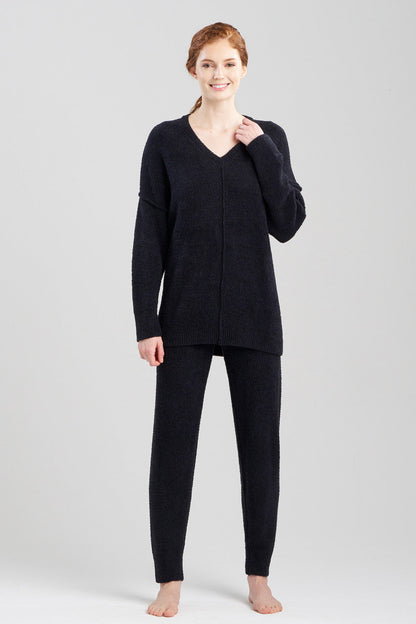 Natori Buy Luna Mellow V-Neck Top in Black Online