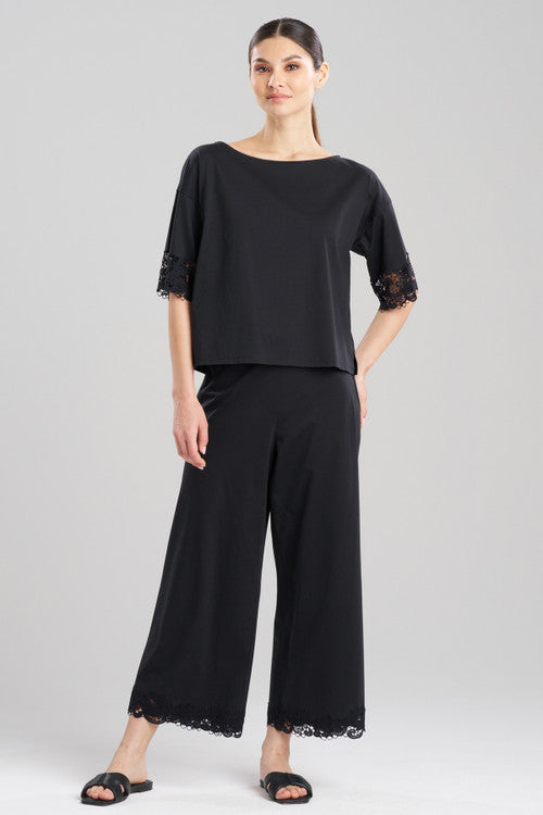 Natori Buy Bliss Harmony Lace Applique T-Shirt in Black Online