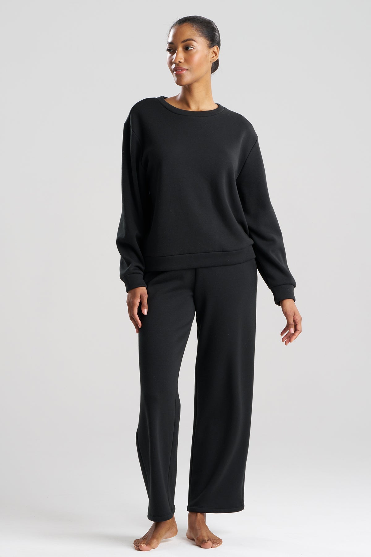 Natori Nova Cozy Brushed Knit Everywhere Crew Neck Top