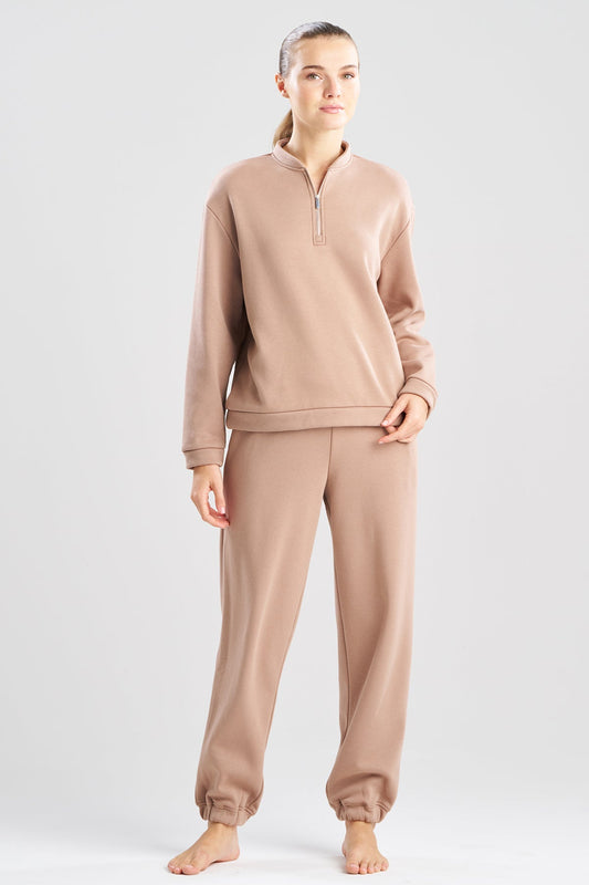 Natori Nova Cozy Brushed Knit Everywhere Zip Up Top