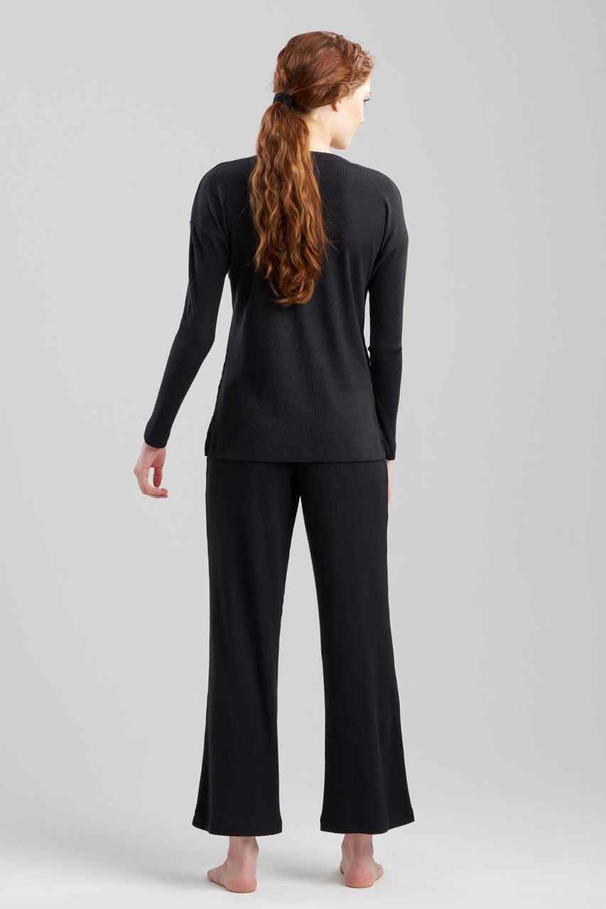 Natori Buy Eden Rib Knit Everywhere V-Neck Top in Black Online