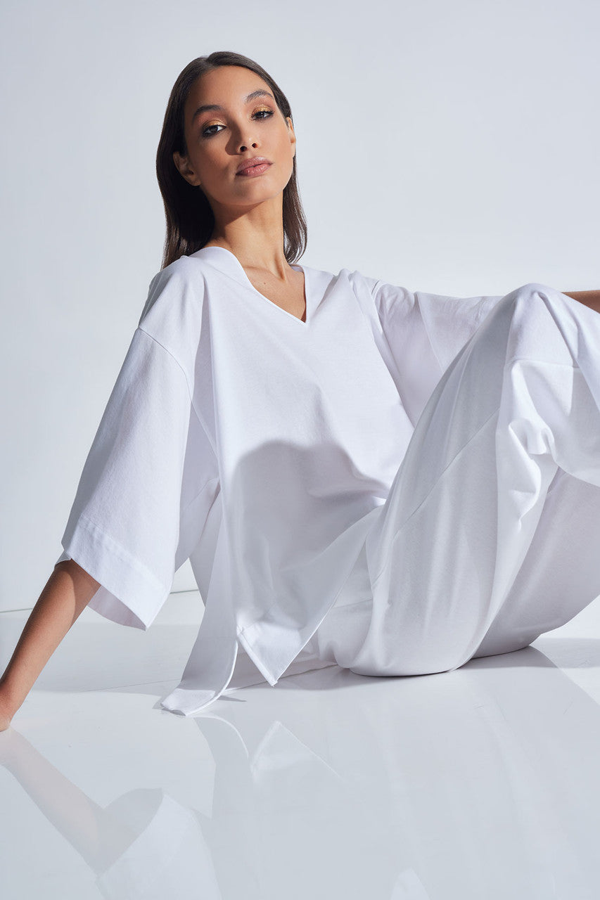 Natori Buy Bliss Essentials V-Neck Top in White Online