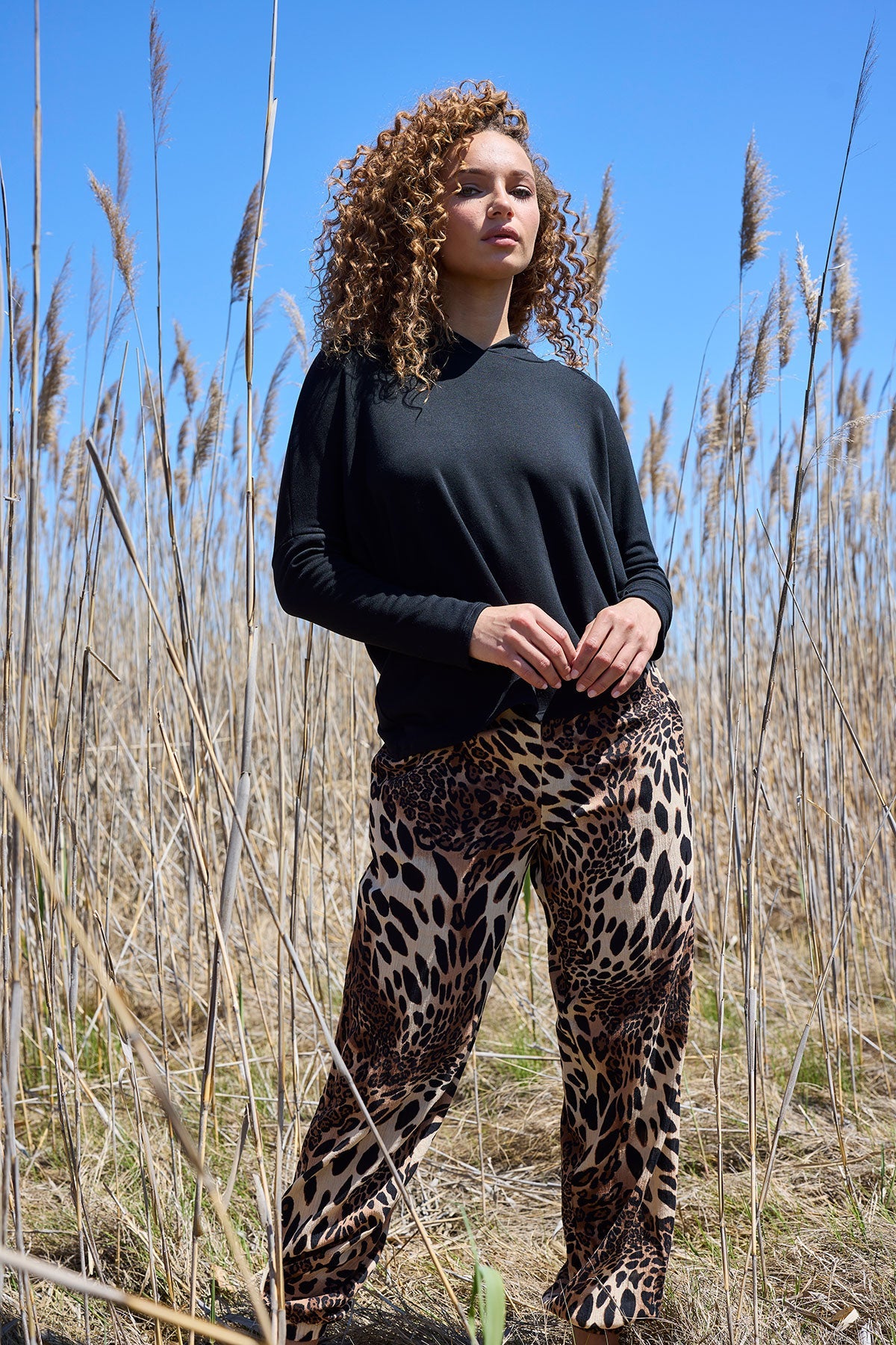 Natori Buy Leopard Cotton Gauze Pants in Chestnut Online