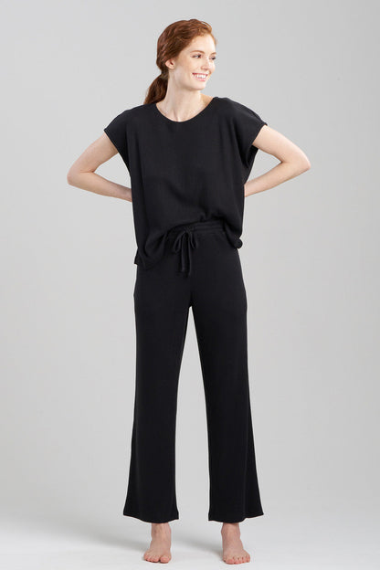 Natori Buy Eden Rib Knit Everywhere Straight Leg Pants in Black Online