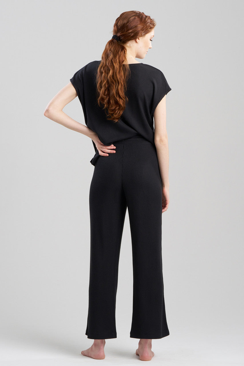 Natori Buy Eden Rib Knit Everywhere Straight Leg Pants in Black Online