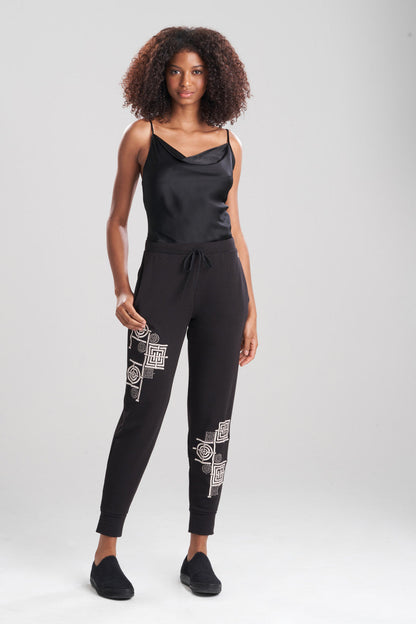 Natori Buy Cocoon Embroidered Jogger Pants in Black Online