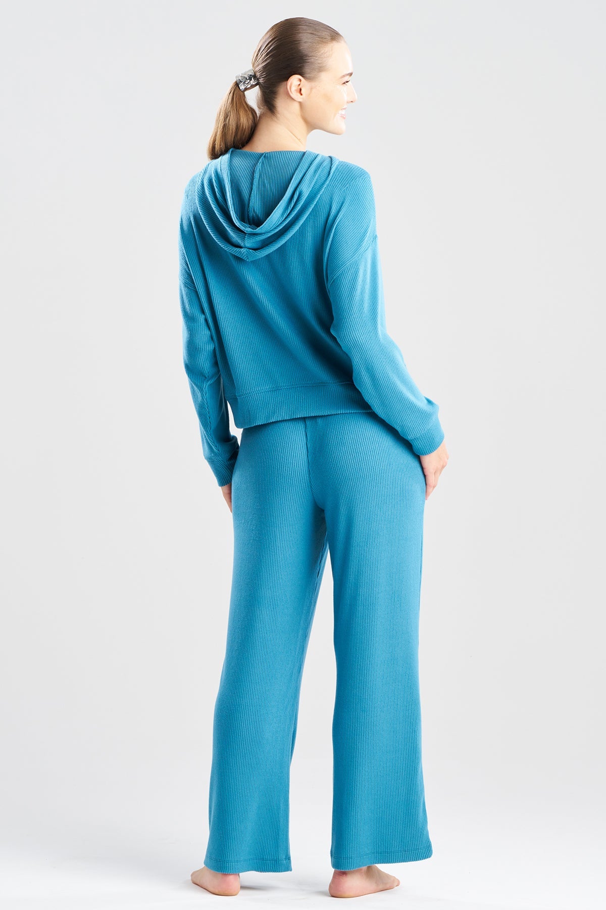 Natori Eden Allover Rib Knit Everywhere Hoodie