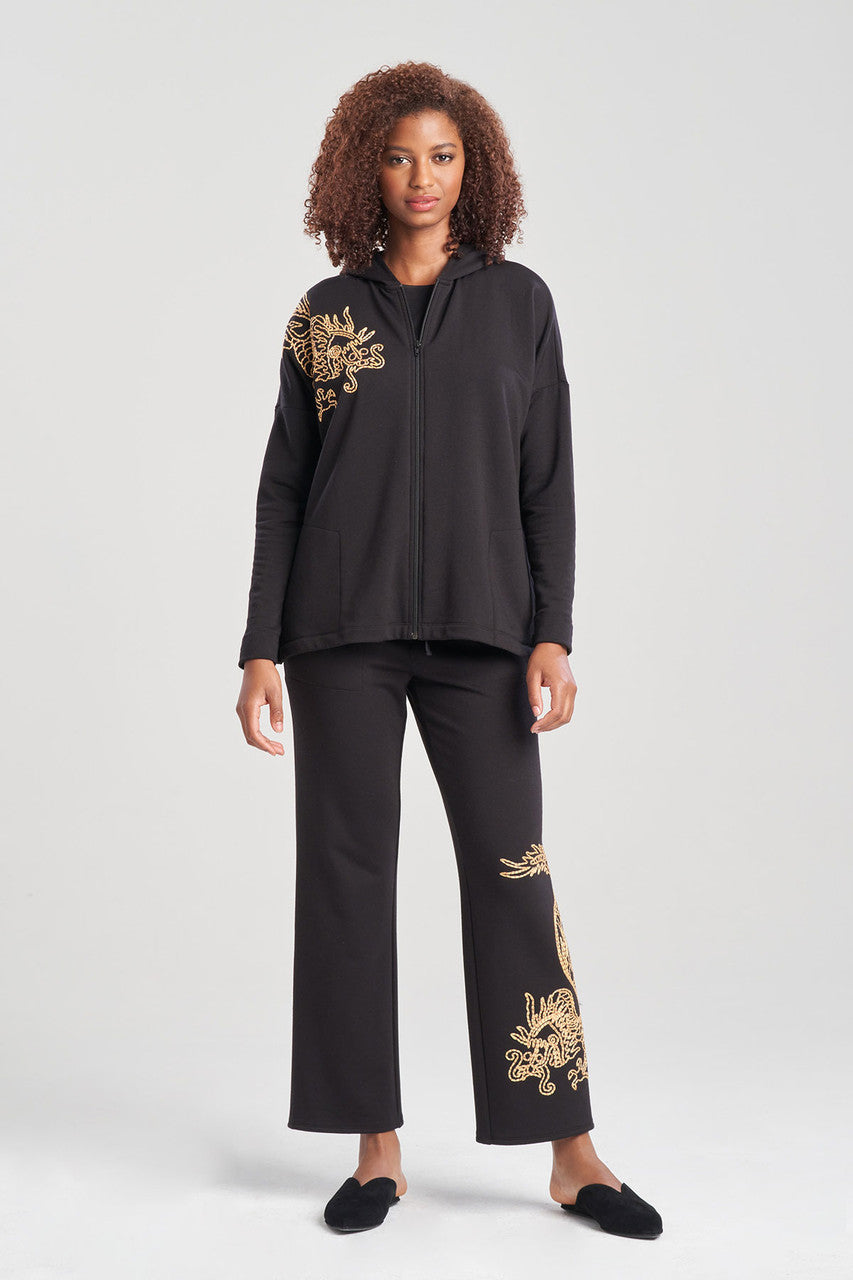 Natori Buy Cocoon Embroidered Dragon Hoodie in Black Online