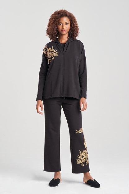 Natori Buy Cocoon Embroidered Dragon Hoodie in Black Online