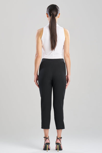 Natori Stretch Basketweave Cotton Capri Pants