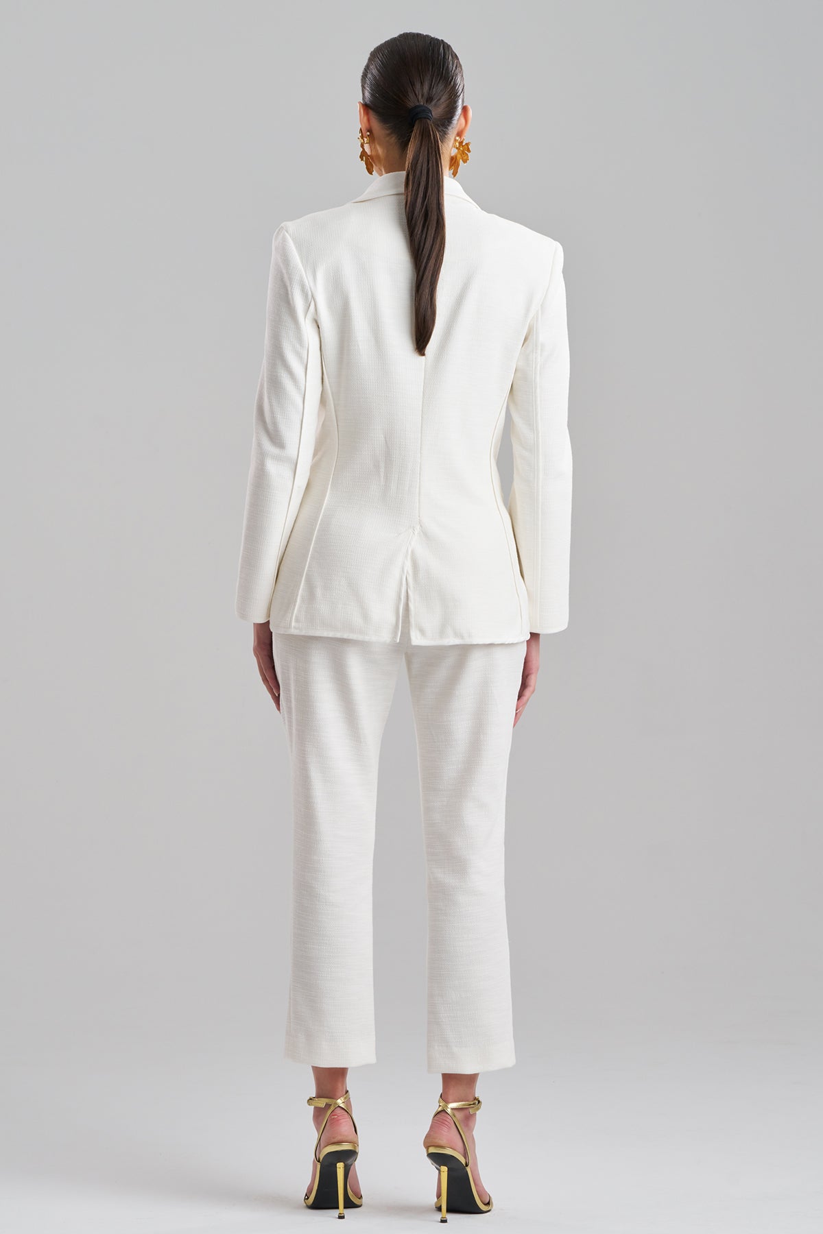 Natori Stretch Basketweave Cotton Slit Cuffed Jacket