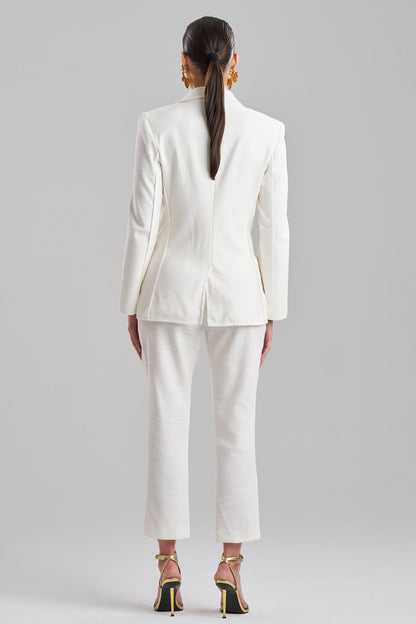 Natori Stretch Basketweave Cotton Slit Cuffed Jacket
