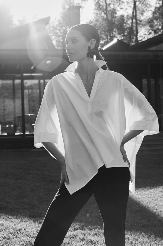 Natori Cotton Poplin Oversized Caftan Shirt