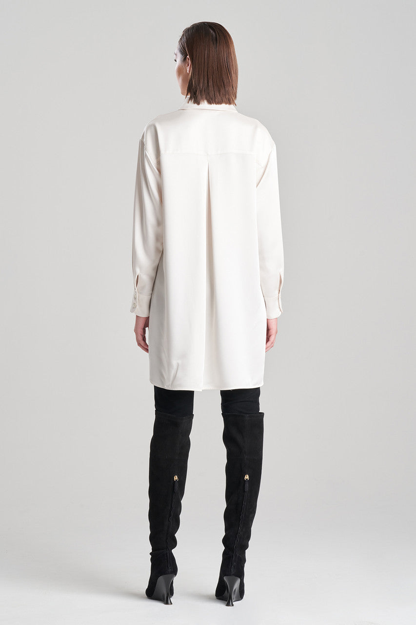 Natori Buy Luxe Charmeuse Shirt in Warm White Online