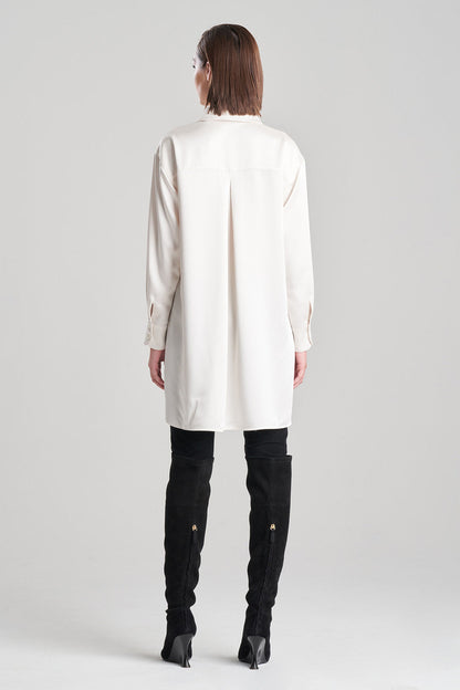 Natori Buy Luxe Charmeuse Shirt in Warm White Online