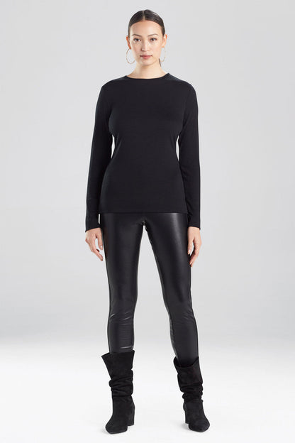 Natori Buy Layering Jersey Long Sleeve Top in Black Online