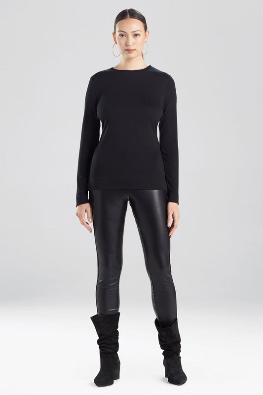 Natori Buy Layering Jersey Long Sleeve Top in Black Online